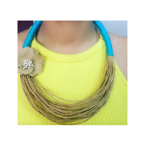 paper string and jute neckpiece